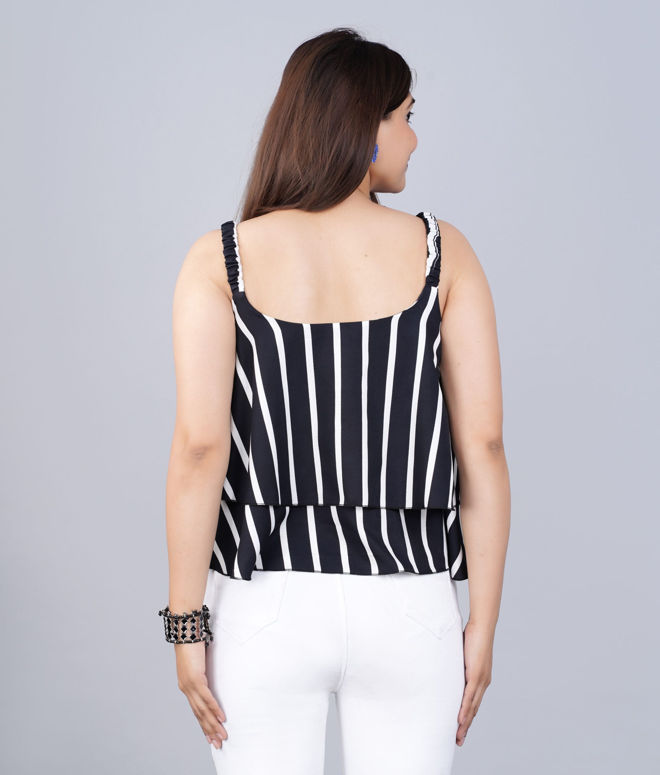 Black & White Striped Layered Top - View 2