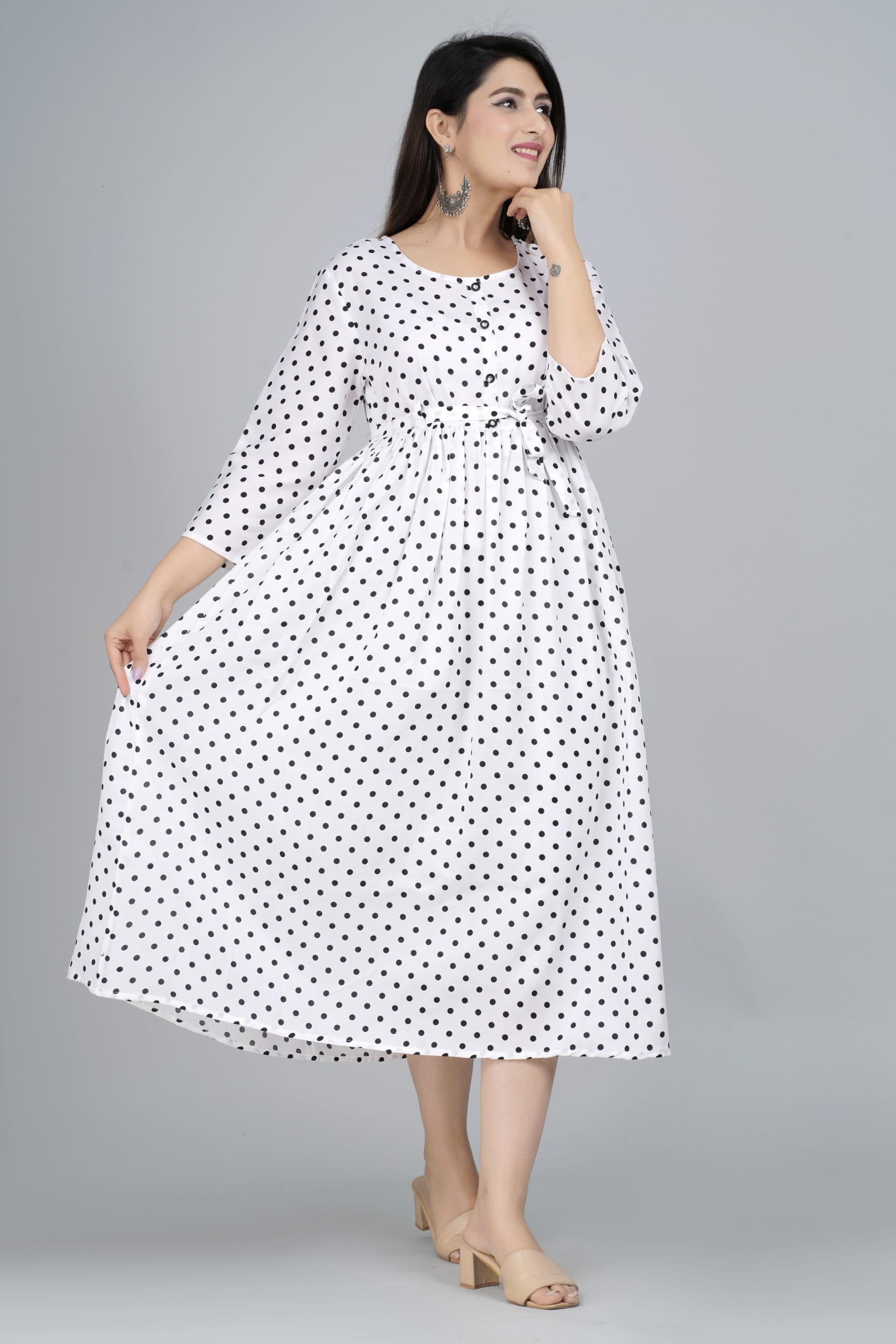 Avira White Belted Anarkali Kurti - View 4