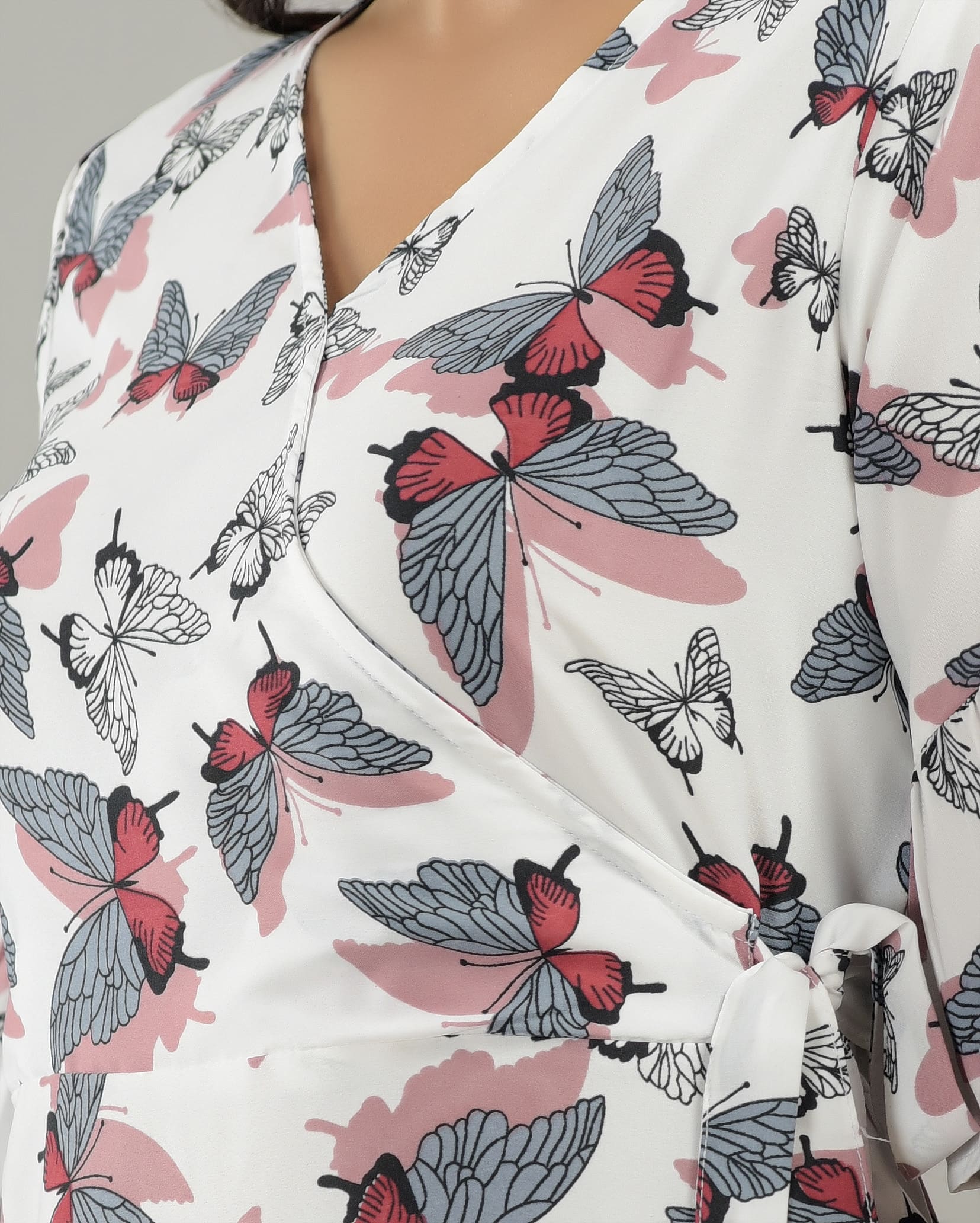 Marvella White Butterfly Print Maxi Dress - View 4